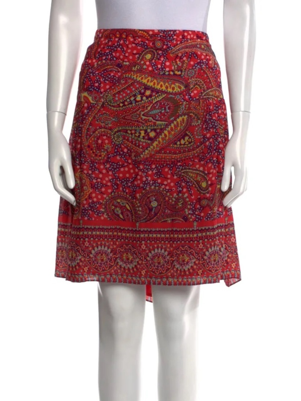 Cacharel Paisley Silk A-Line Skirt